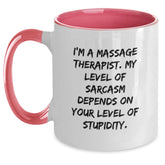 Funny Quote Gifts from Friends to Massage Therapist, Two Tone Coffee Mug, Christmas Unique Gifts - Main